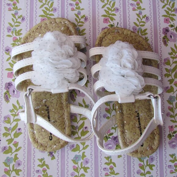 BABY SANDALS + PURSE, TODDLER 5 WHITE SHOES + CUTE BAG w ROSES, FUN for DRESS-UP - Picture 5 of 8